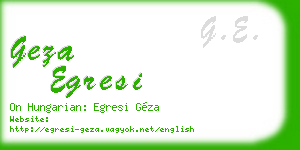geza egresi business card