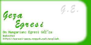 geza egresi business card